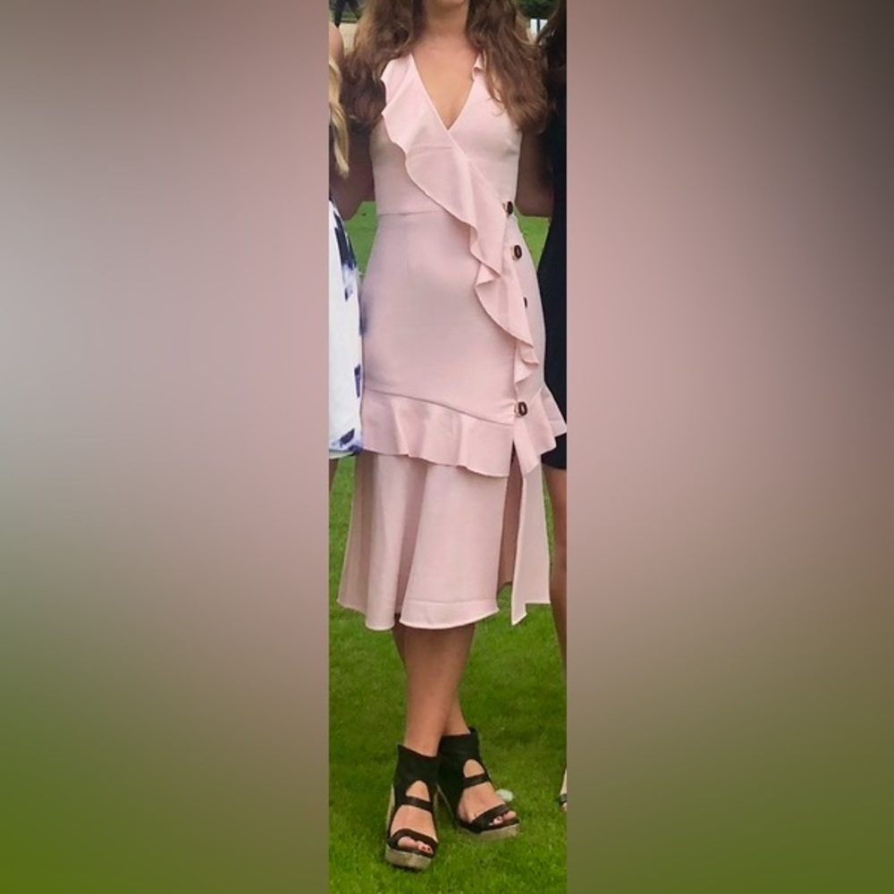 Rebecca Vallance Pink Sleeveless Midi Dress Size 2